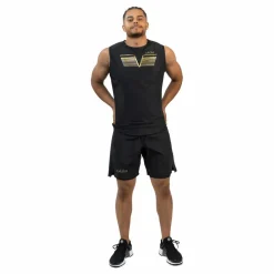 Power Sleeveless Tee Black&gold*Gavelo