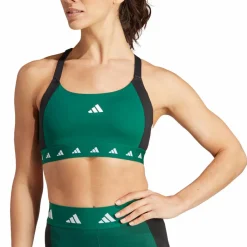 adidas Powerimpact Training Medium-Support Techfit Colorblock Bra Collegiate Green Grön Online