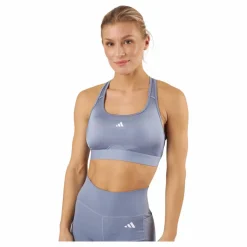 adidas PowerReact Training Medium-Support Bra Silvio Blå Sale