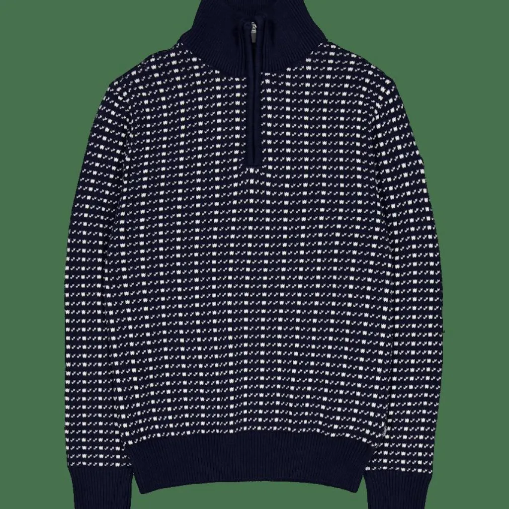 Tuxer Prescott Sweater Dark Navy Knit Blue Hot