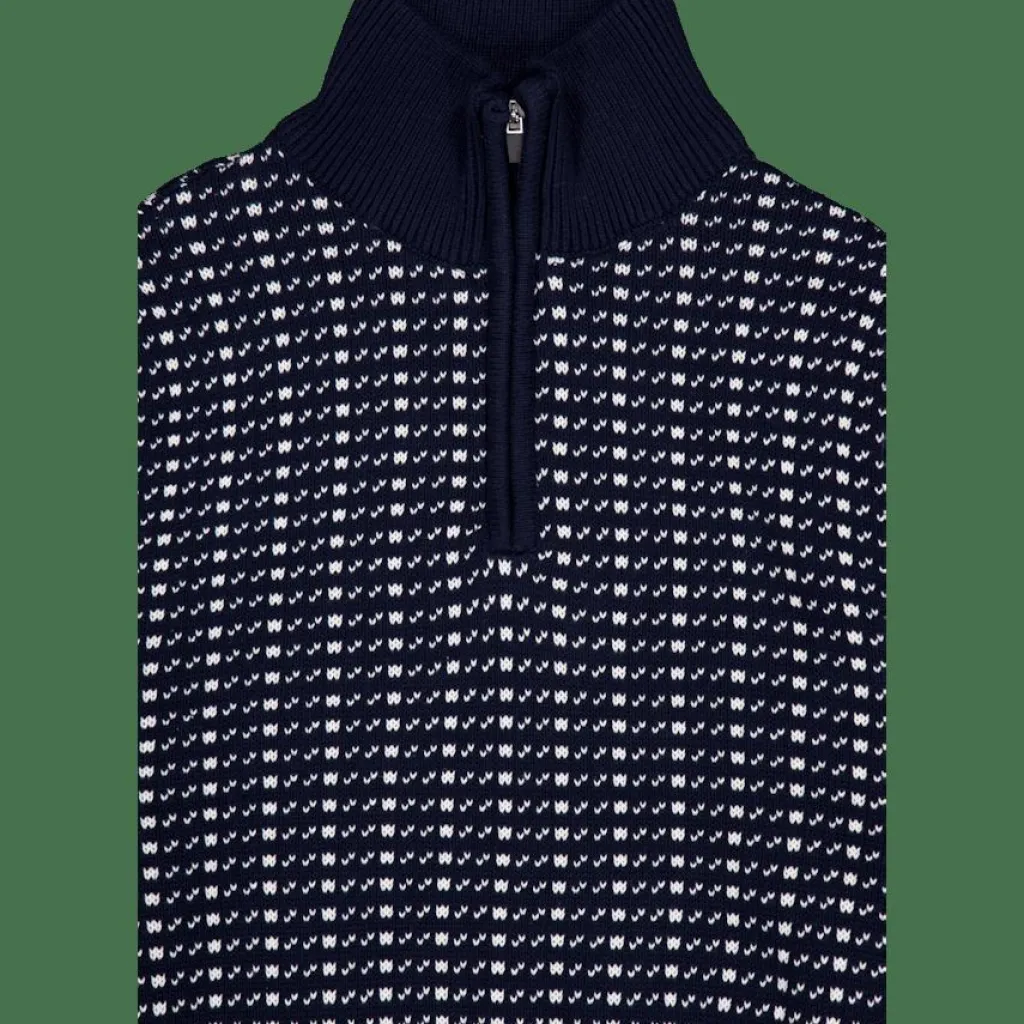 Tuxer Prescott Sweater Dark Navy Knit Blue Hot