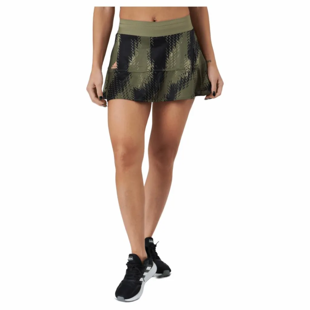 adidas Tennis Printed Match Skirt P.blue 000/brown Svart Discount