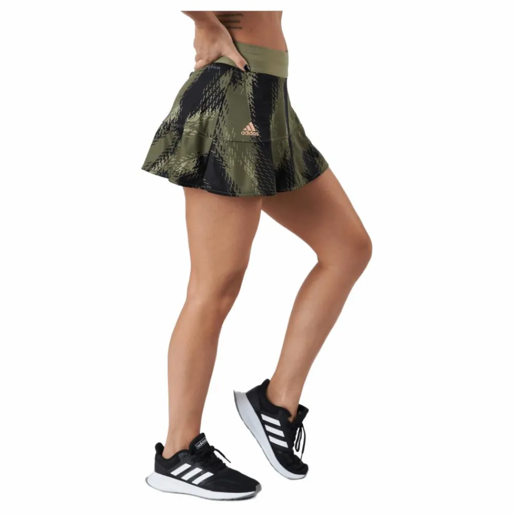 adidas Tennis Printed Match Skirt P.blue 000/brown Svart Discount