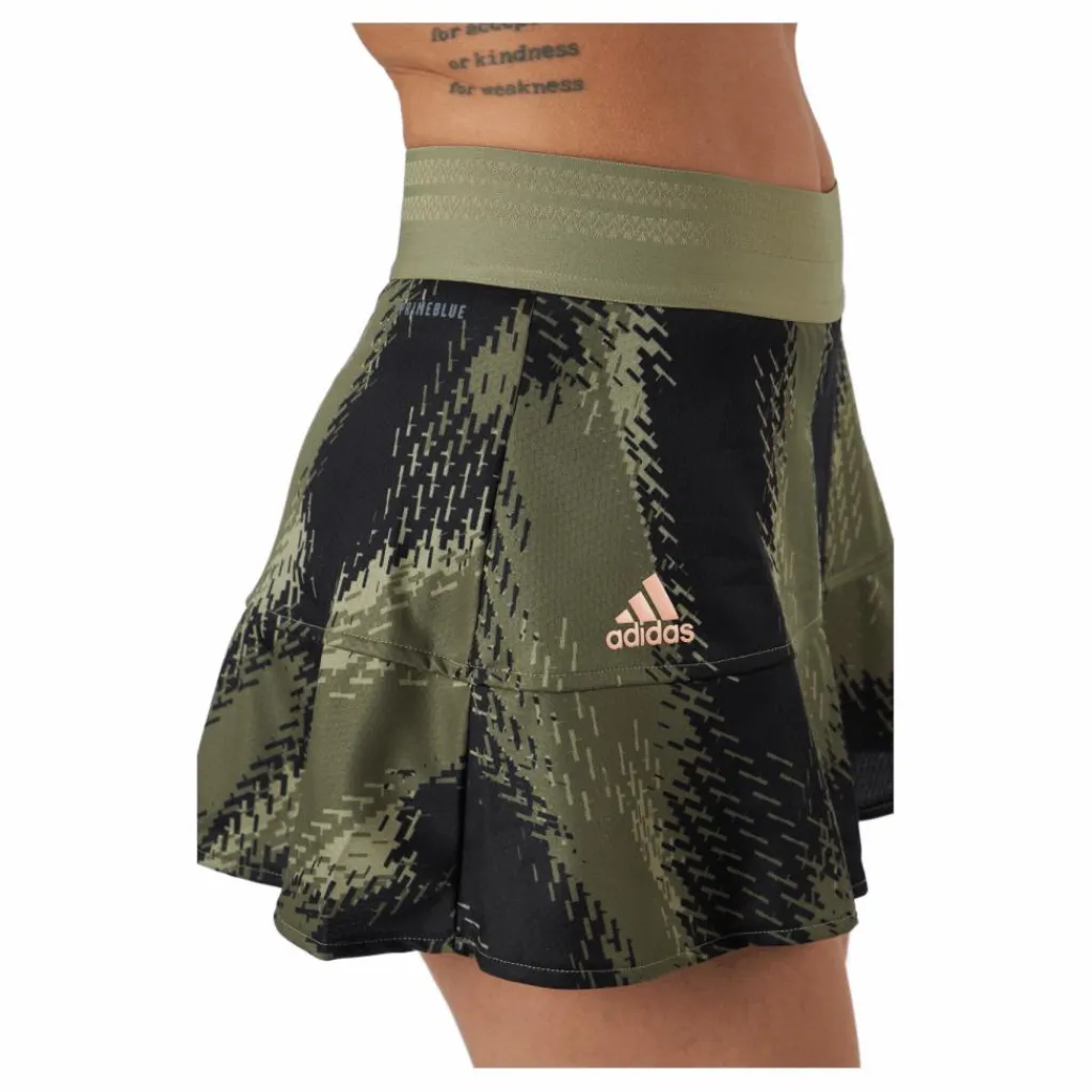 adidas Tennis Printed Match Skirt P.blue 000/brown Svart Discount
