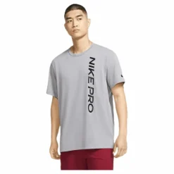 Nike Pro Burnout SS Top Black/Grey Grå Clearance