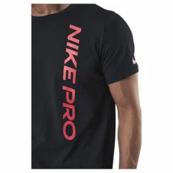 Nike Pro Burnout SS Top Black/Red Svart
