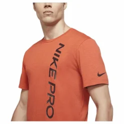 Nike Pro Burnout SS Top Orange Sale
