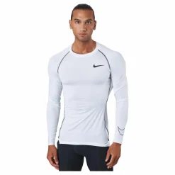 Pro Dri-FIT Men's Tight Fit Long-Sleeve Top WHITE/BLACK/BLACK*Nike