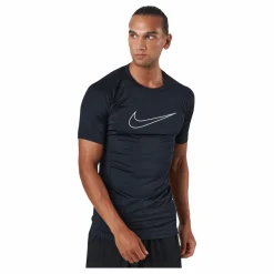 Nike Pro Dri-FIT Men's Tight Fit Short-Sleeve Top BLACK/WHITE Svart och Vit New