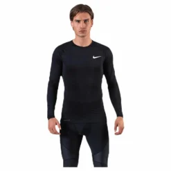 Nike Pro LS Top White/Black Svart Hot