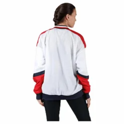 Tommy Hilfiger Sport Pull Over Jacket With Iconic Rib Red Röd New