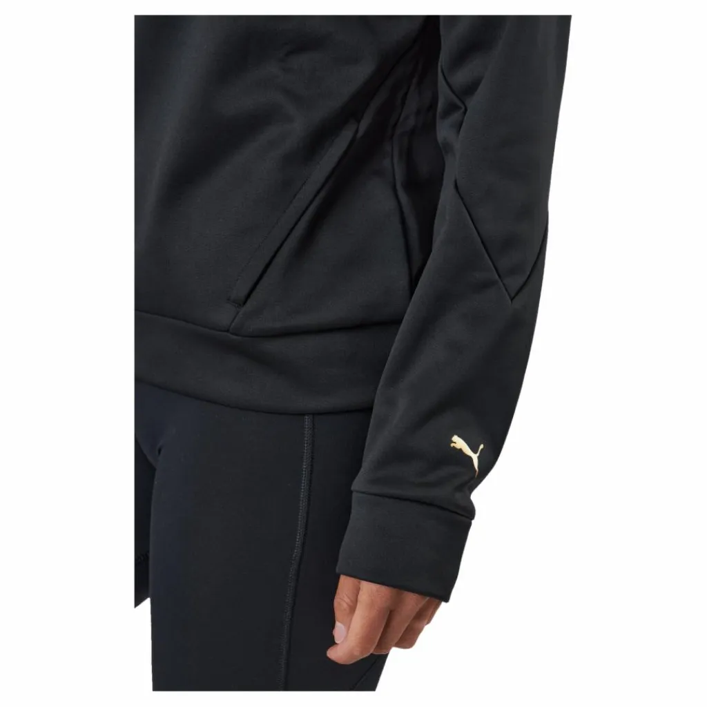 Fit Tech Knit Po Hoodie Black-metallic Gold*Puma Discount