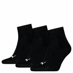 Puma Unisex Quarter Plain 3p Black Svart Outlet