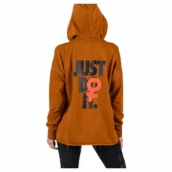 Nike Rebel Slash Fleece Hoodie GRX Brown Brun Best