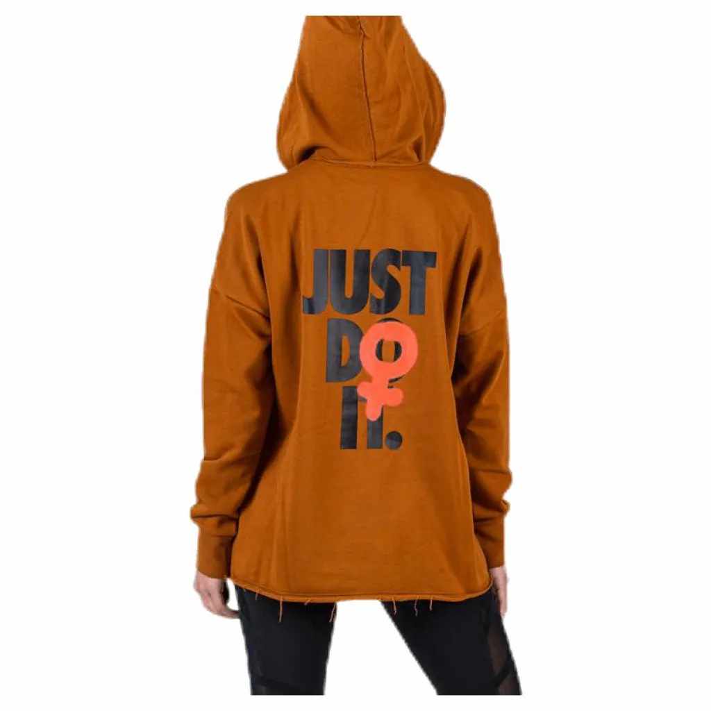 Nike Rebel Slash Fleece Hoodie GRX Brown Brun Best