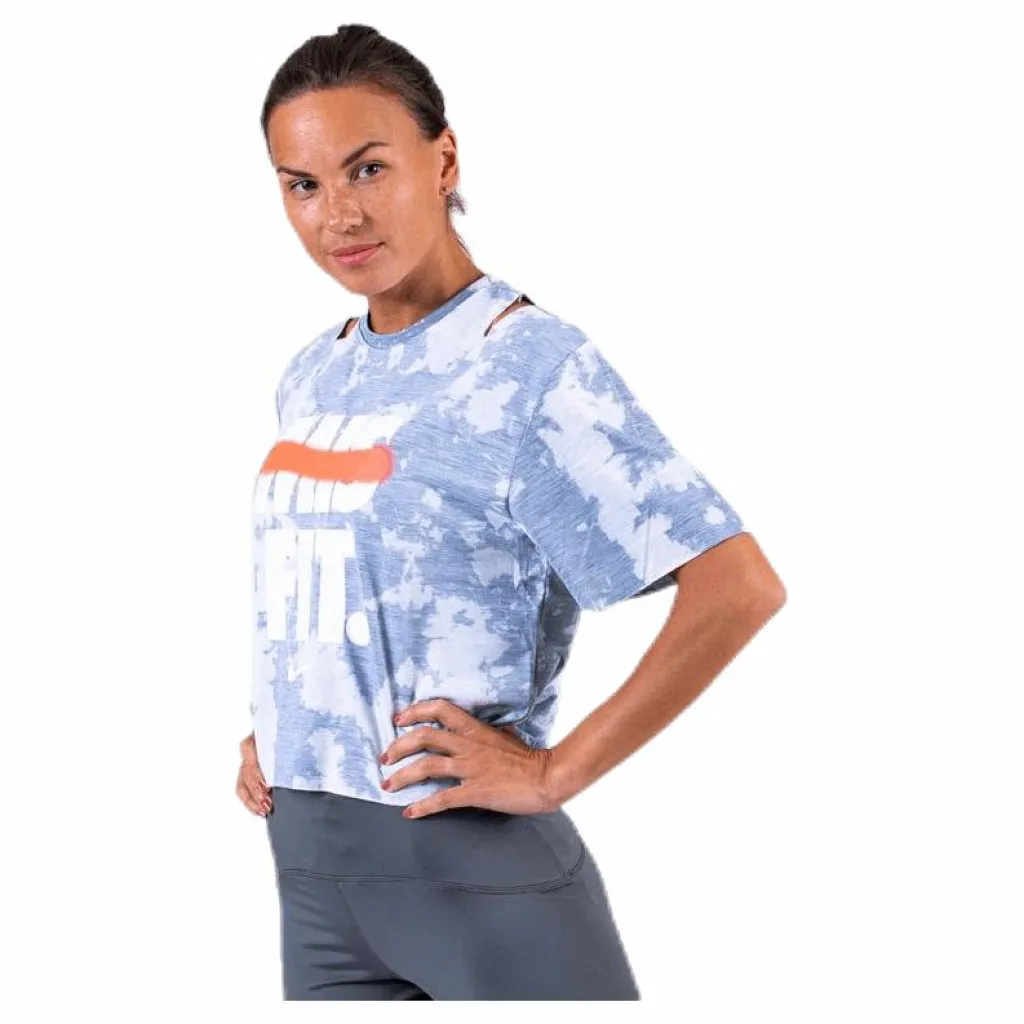 Nike Rebel SS Crop Top White/Grey Flerfärgad New