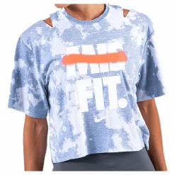 Nike Rebel SS Crop Top White/Grey Flerfärgad New