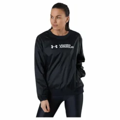 Under Armour Recover Woven Shine Crew Black Svart