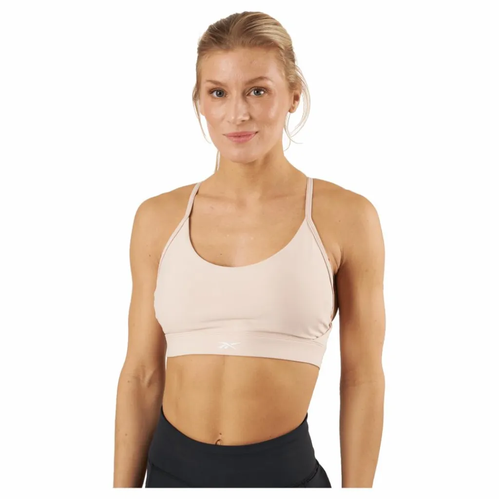 Reebok Lux Strappy Sports Bra Sofecr Beige New