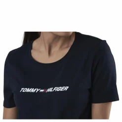 Tommy Hilfiger Sport Regular C-Nk Graphic Tee Ss Blue Blå Outlet