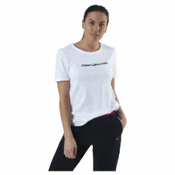 Tommy Hilfiger Sport Regular C-Nk Graphic Tee Ss White Vit Hot