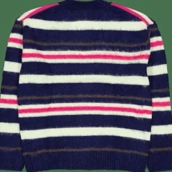 Lacoste Relaxed Fit Striped Alpaca Woo Navy /pollen 0-bigarr Blue Online