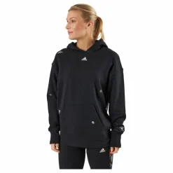 adidas Relaxed Hoodie with Healing Crystals-Inspired Graphics Black Svart Hot