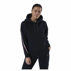 Tommy Hilfiger Sport Relaxed Tape Hood Blue Blå Clearance