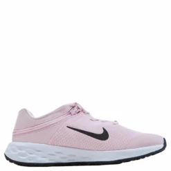 Nike Revolution 6 FlyEase Big Kids' Easy On/Off Road Running Shoes PINK FOAM /BLACK Rosa och Svart