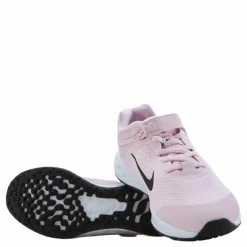 Nike Revolution 6 FlyEase Big Kids' Easy On/Off Road Running Shoes PINK FOAM /BLACK Rosa och Svart