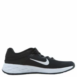 Nike Revolution 6 FlyEase Big Kids' Easy On/Off Road Running Shoes BLACK/WHITE-DK SMOKE GREY New