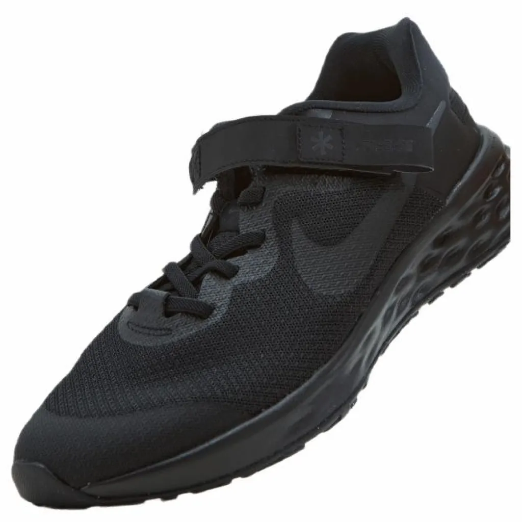 Nike Revolution 6 FlyEase Big Kids' Easy On/Off Road Running Shoes BLACK/BLACK-DK SMOKE GREY Svart Outlet