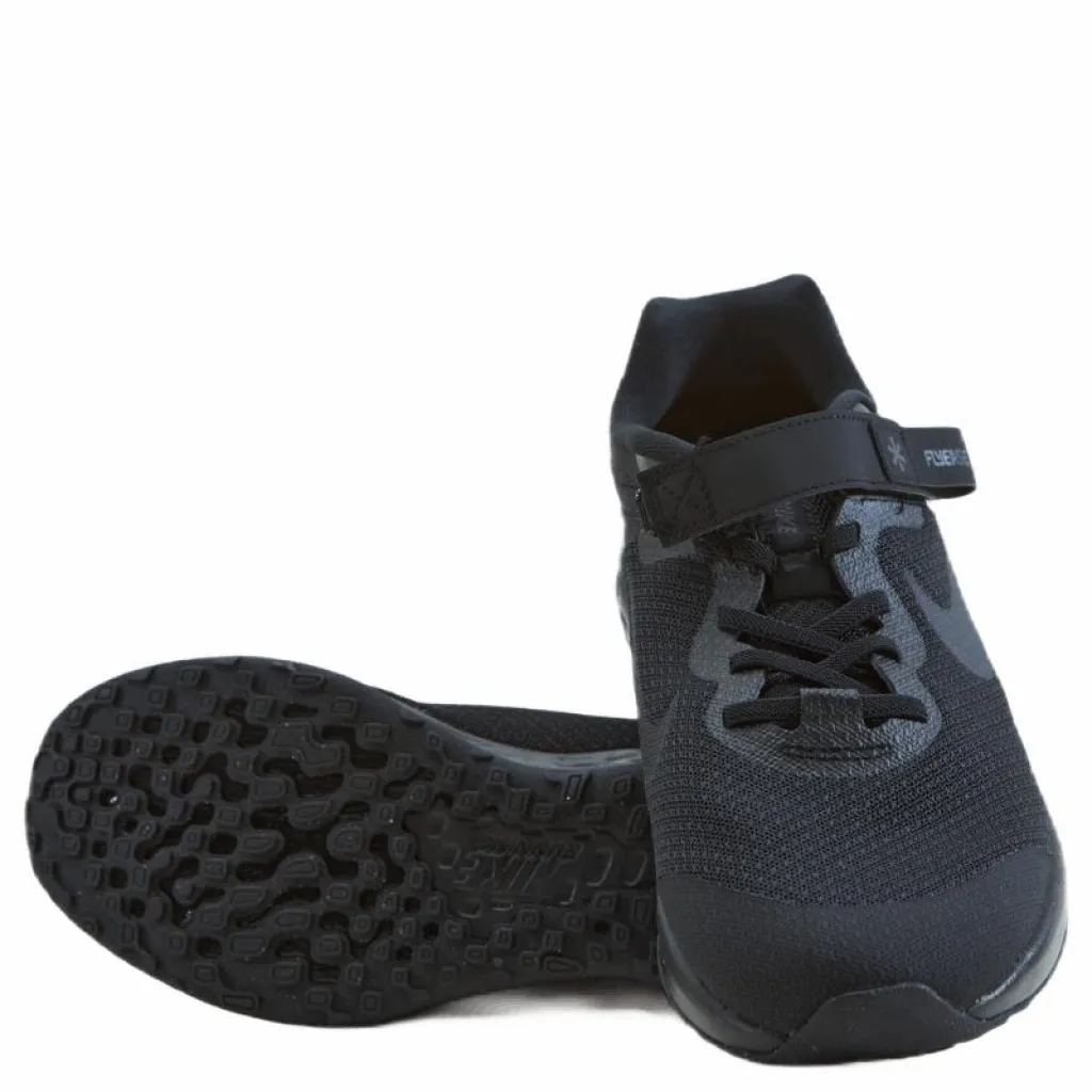 Nike Revolution 6 FlyEase Big Kids' Easy On/Off Road Running Shoes BLACK/BLACK-DK SMOKE GREY Svart Outlet