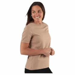 Pieces Ria Ss Fold Up Solid Tee Beige Online