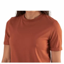 Pieces Ria Ss Fold Up Solid Tee Beige Online