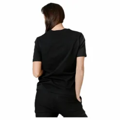Pieces Ria Ss Fold Up Solid Tee Black Svart Sale