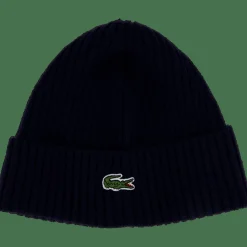 Rib Knit Brushed Wool Beanie Navy*Lacoste Sale