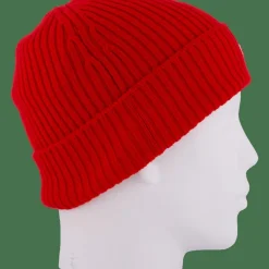 Lacoste Rib Knit Brushed Wool Beanie Red Outlet