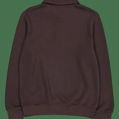 Lacoste Ribbed Cotton Polo Collar Swea Skb Brown Clearance
