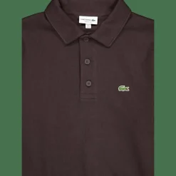 Lacoste Ribbed Cotton Polo Collar Swea Skb Brown Clearance