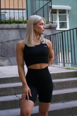 Gavelo Ribbed Seamless Biker Shorts Black Online