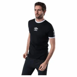 Umbro Ringer Taped Logo Tee Black Svart New