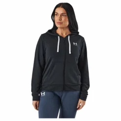 Under Armour Rival Terry Fz Hoodie Black Svart Clearance