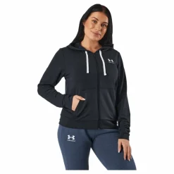 Under Armour Rival Terry Fz Hoodie Black Svart Clearance