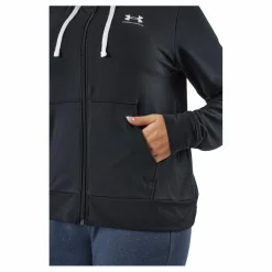 Under Armour Rival Terry Fz Hoodie Black Svart Clearance