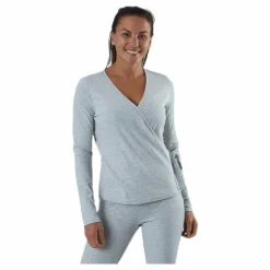 Pieces Rosa Wrap Top Lounge Bc Grey Grå Discount
