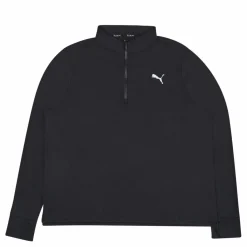 Run Favorite 1/4 Zip M Black*Puma Hot