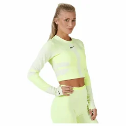 Run Tech Pack Knit Top LS White/Green*Nike Clearance