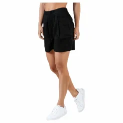 Pieces Ruth Hw Shorts Black Svart Clearance
