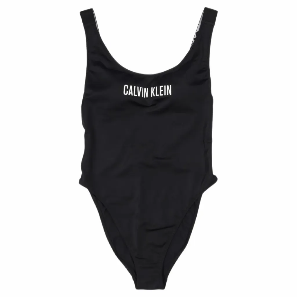 Calvin Klein Scoop Back One Piece-rp Pvh Black Svart Hot